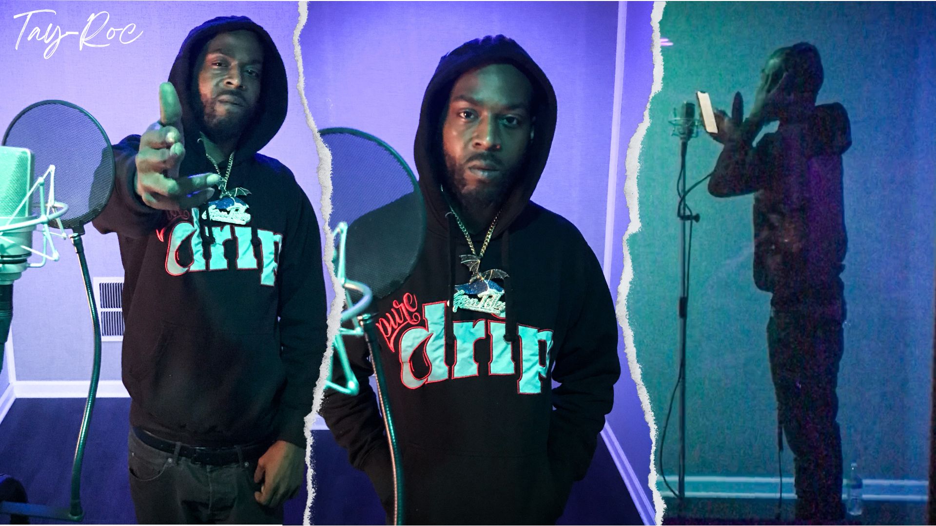 Tay-Roc At The Spaceship Recording Studio In Rochester, NY